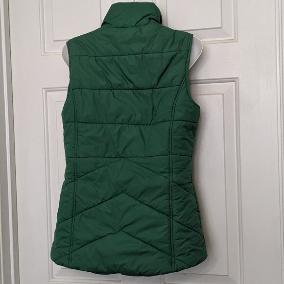 Tommy Hilfiger Puffer Vest Womens Jacket Green Multi Pockets Full zip Size XS - Picture 7 of 11